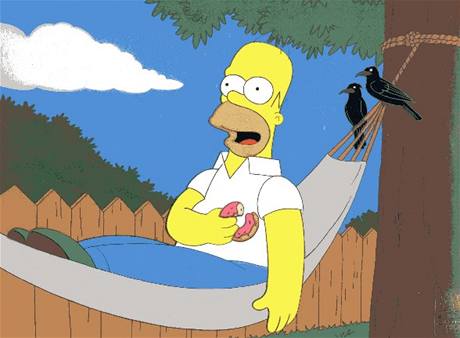 Homer Simpson se svou milovanou koblihou